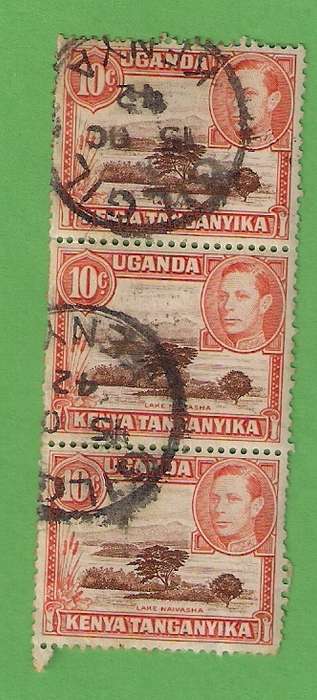 Uganda - Kenya Tanganyika Lake Naivasha 10c strip