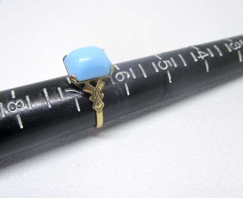 Vintage/Antique  Turquoise Stone Engagement Rings Rose Gold, 9ct with Makers Mark FJ.