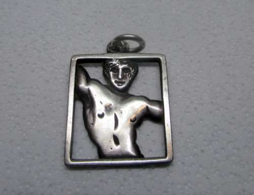 Silver Pendant with Young Man Torso. 2cmx2cm