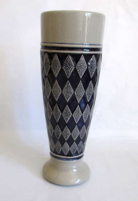 Vintage 0,5l Germany Cobalt Blue Pottery Beer Stein Glazed glass