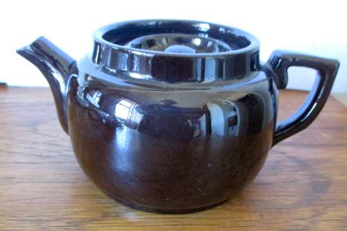 Vintage Charcoal color One Person Ceramic Tea Pot.  Made in England.