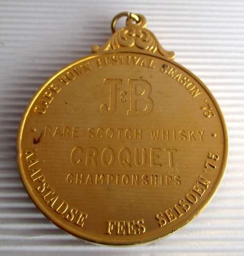 Cape Town Festival Season `75.Croquest Championship Medal