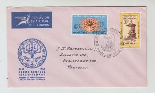 1965 Derde Eeufees Gedenkkoevert FDC Lugpos Pretoria