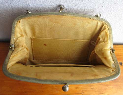 Vintage Evening Bag, Faux Leather, Gold. 220mmx180mm.