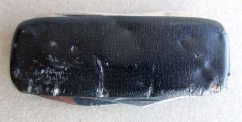 vintage Stainless Steel Pocket Knife. Leather Covered. As per Photo.