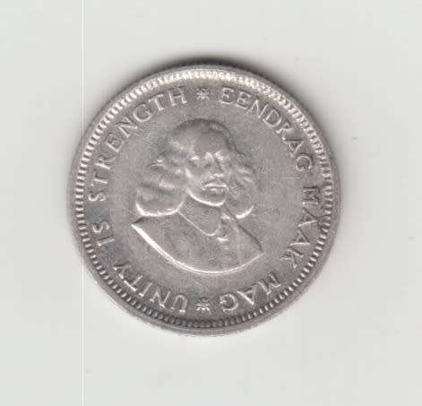 1962 Silver South Africa 5 Cent