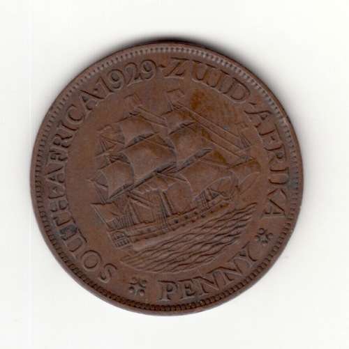 1929 South African Union Bronze Penny