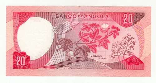 1972 Angola Twenty Escudos Banknote, Uncirculated.