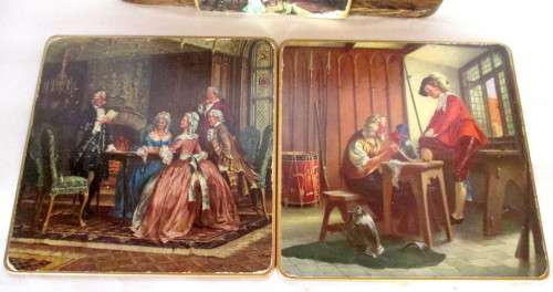Vintage Win-El-Ware Table Mats Set of 7 with display stand. As per photo. made in Great Britain.