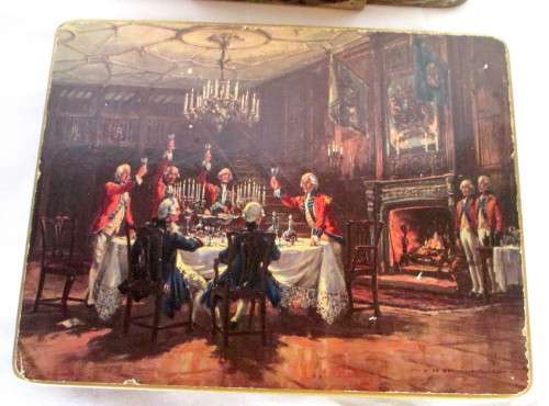 Vintage Win-El-Ware Table Mats Set of 7 with display stand. As per photo. made in Great Britain.