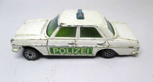 CORGI MERCEDES BENZ 240D  POLIZEI CAR White Die-cast. Well played, as per photo.