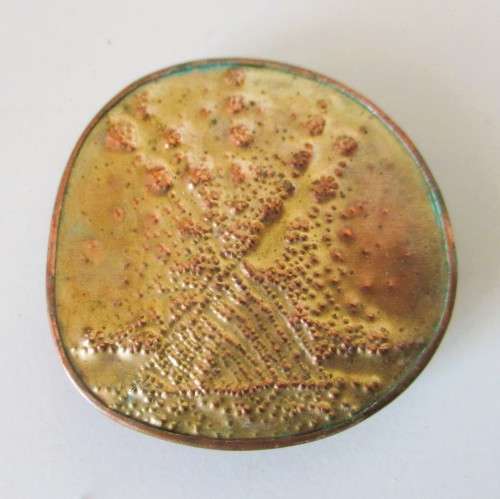 Vintage Hand made Copper and Brass Hair Clip, Scarf clip. Unique. 50mm diameter.