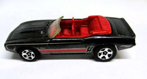 2006 `69 Camaro Hot Wheels Black Red Interior Convertible Chevy Malaysia Diecast