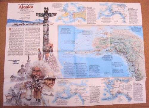 1984 The Making of America, Alaska Theme. National Geographic Map. See Discription.