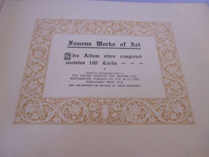 FAMOUS WORKS OF ART, COMPLETE ALBUM OF 115 CIGARETTE CARDS