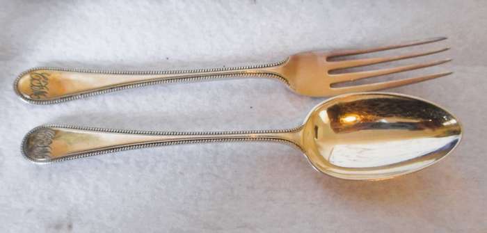 Antique VICTORIAN Silverplate CHRISTENING SET. Hallmarked, in original box.