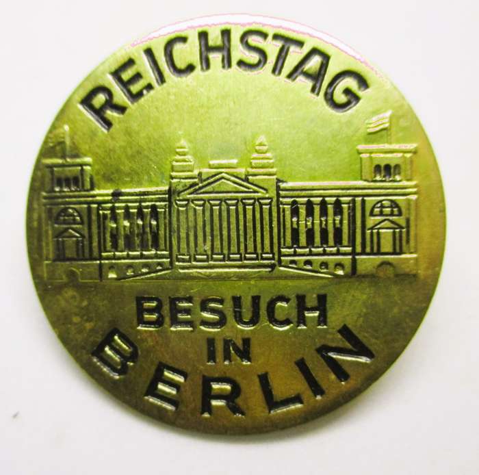 Vintage 1970`s J.Preissler (Pforzheim) German Parliment visitor badge `Reichstag Bersuch in Berlin.