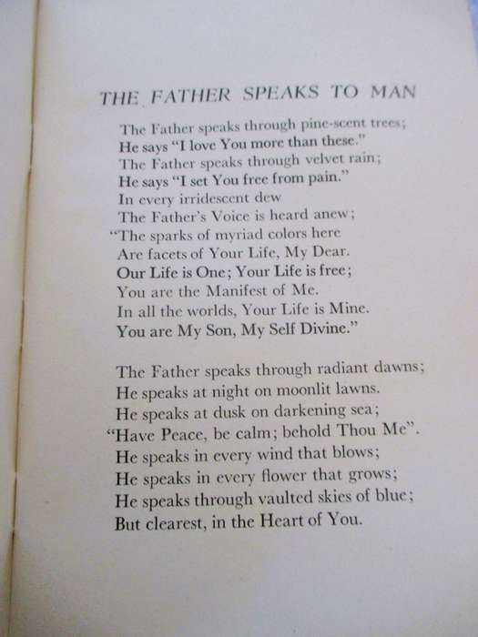 THE FATHER SPEAKS, by Florence de Groat. 1948, First Edition, California. 44pages. As per photo.