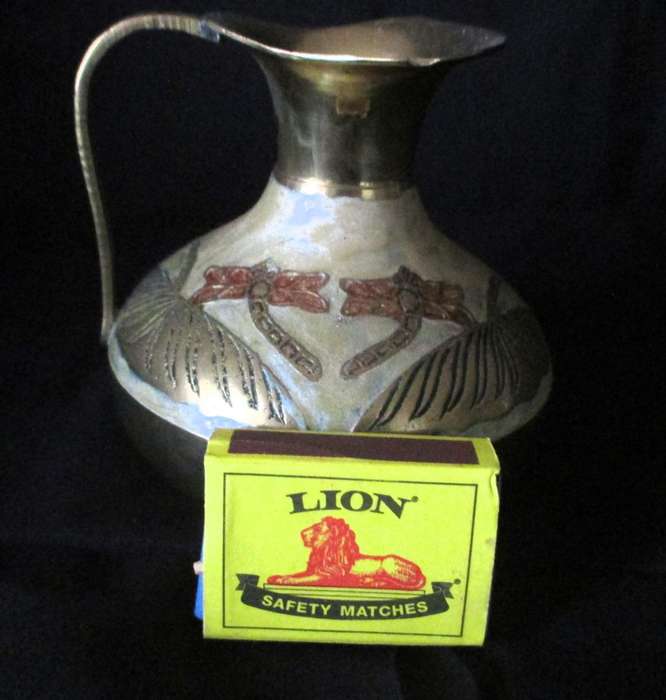 Vintage Brass Cloisonne Pitcher. 110mm high