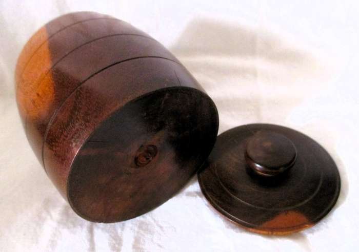 Lovely Vintage Wooden Tabacco Barrel. 80mm high.