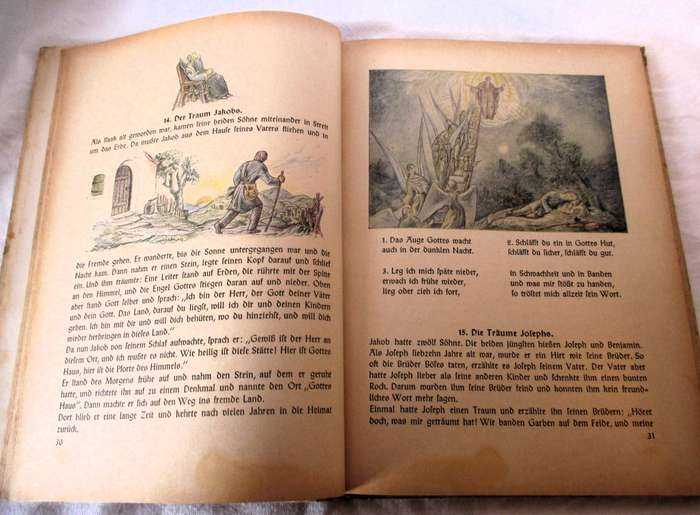 AMAZING GERMAN COLOR ILLUSTRATED RELIGIOUS BOOK GOTTBUCHLEIN 1951 MUNCHEN, 145p