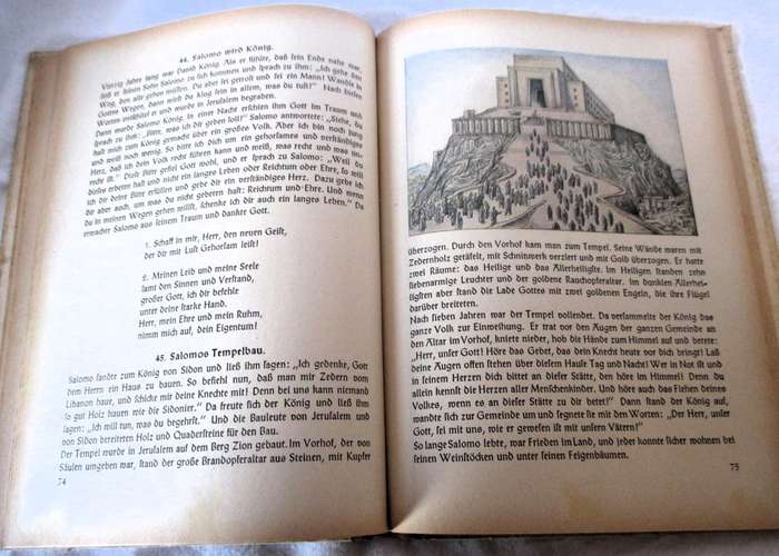 AMAZING GERMAN COLOR ILLUSTRATED RELIGIOUS BOOK GOTTBUCHLEIN 1951 MUNCHEN, 145p