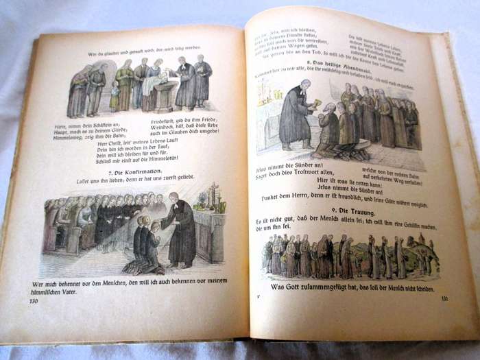 AMAZING GERMAN COLOR ILLUSTRATED RELIGIOUS BOOK GOTTBUCHLEIN 1951 MUNCHEN, 145p