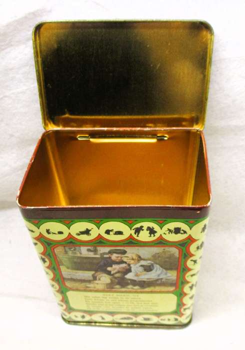 Vintage Dutch Ot and Sien tin, Nursery Rhyme Tin  Royco 170x120x80mm