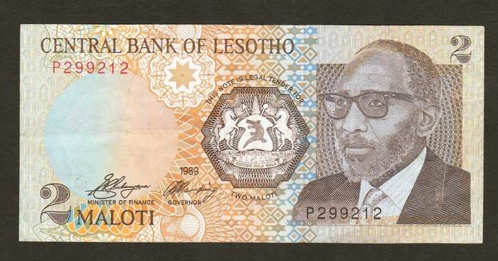 2 Maloti LESOTHO 1989 Banknote