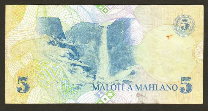 1989 Lesotho P10 5 Maloti Banknote