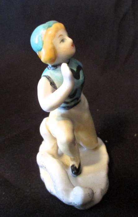 SALE R25 -Vintage small Boy Porcelain Figurine. Numbered