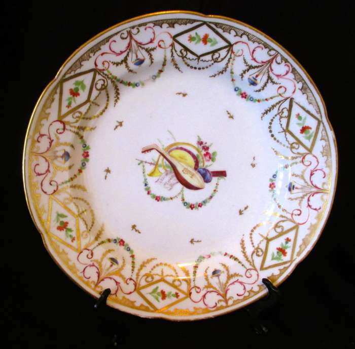 Vintage Hand-Painted French Style Porcelain Plate, Lovely. 230mm dia.
