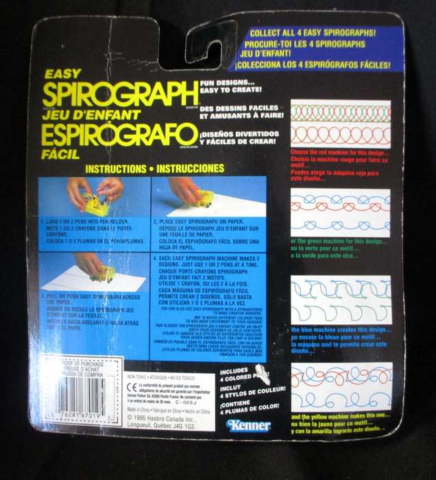 SALE R25 - Vintage 1990s Kenner Easy Spirograph with 4 Colored Pens Sealed