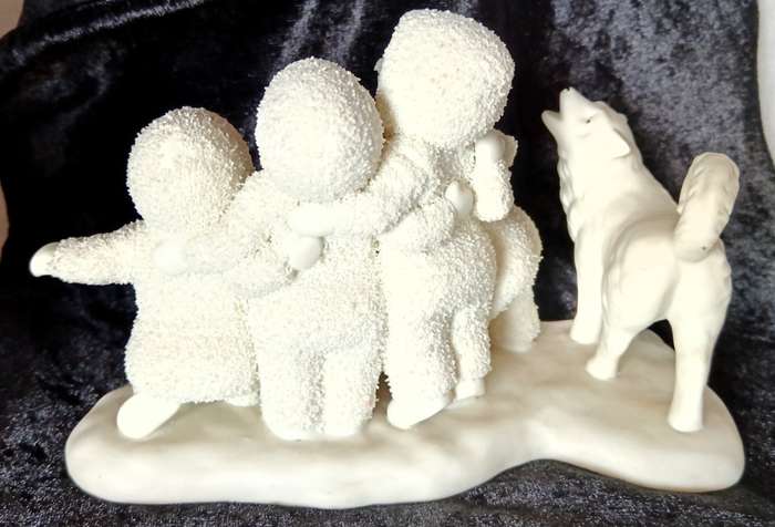 Department 56 Snowbabies Five Part Harmony Snowbabies and Dog Singing