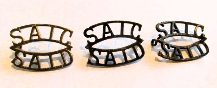 South Africa Instructional Corps  Blackened Brass Shoulder Title