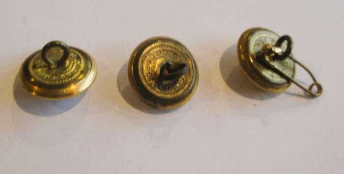 3 x South African Infantry Springbok 16mm Gilt Buttons by Metal Art Pretoria