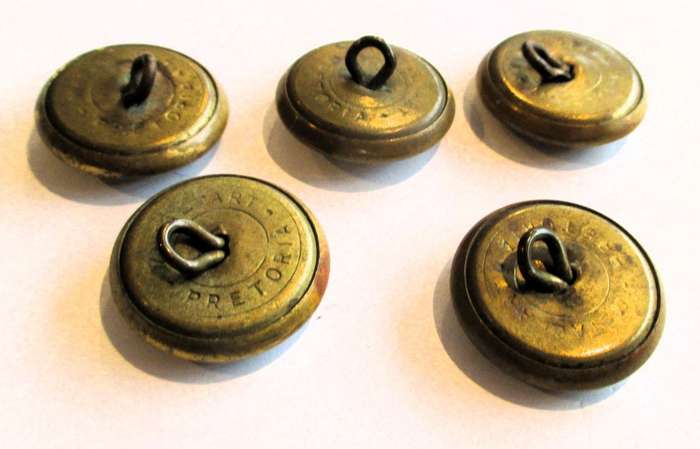 Lot of 5 South African Military uniform buttons