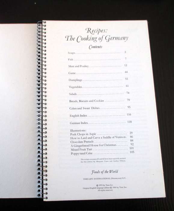 The Cooking of Germany Book by Nika Standen Hazelton 1970, Foods of the World. p128