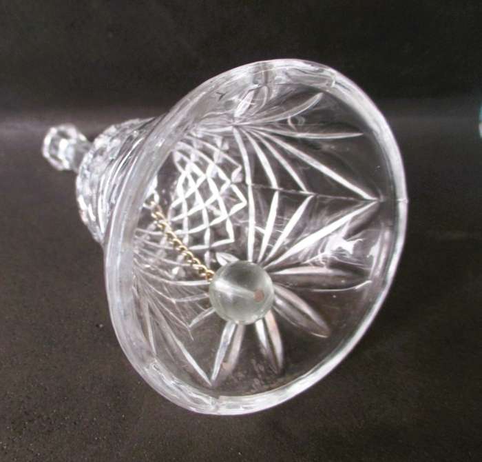 Cut Glass Bell 135mm high. Spotless.