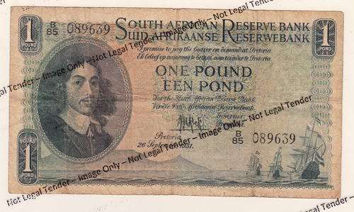 SA One Pound Banknote - H M de Kock