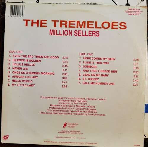 The Tremeloes  Million Sellers (Vinyl) CBK(M)7129 Media VG+, Sleeve VG