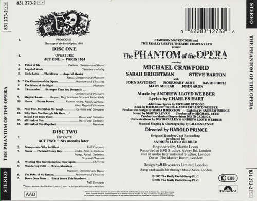 Andrew Lloyd Webber - The Phantom Of The Opera (2 CD Set)