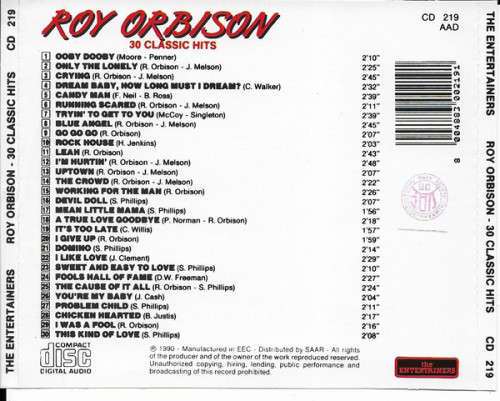 Roy Orbison - 30 Classic Hits (CD)