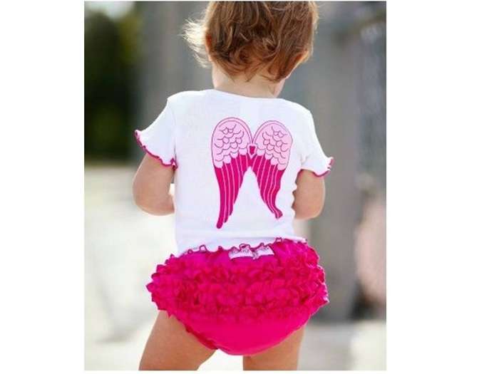New Adorable Angel Baby Ruffle Bottom Summer Clothing Set  size 70