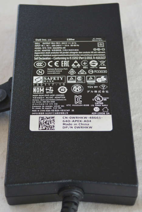 Brand new original Dell Big pin Laptop chargers, 130 watt, output 19.5v - 6.7A