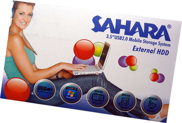SAHARA 3.5" SATA HARD DRIVE EXTERNAL CASING WITH POWER ADAPTER (BRAND NEW)