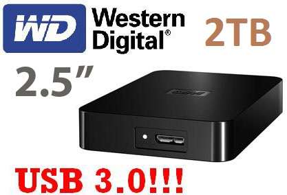 {{2TB}} WESTERN DIGITAL USB 3.0 EXTERNAL PORTABLE HARD DRIVE