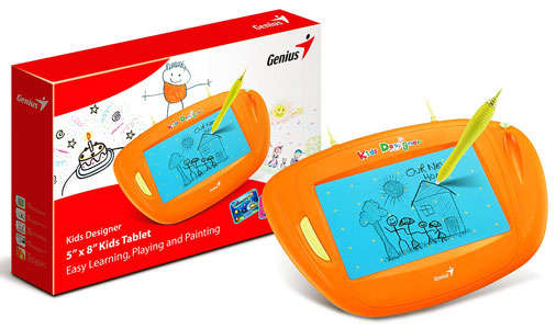 GENIUS KIDS DESIGNER 5" X 8" KIDS TABLET (EASY LEARNING,PLAYING AND PAINTING)