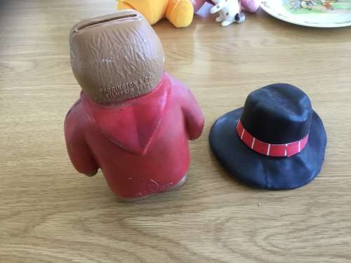 South African ALLIED BANK PADDINGTON BEAR WITH HAT MONEY BOX