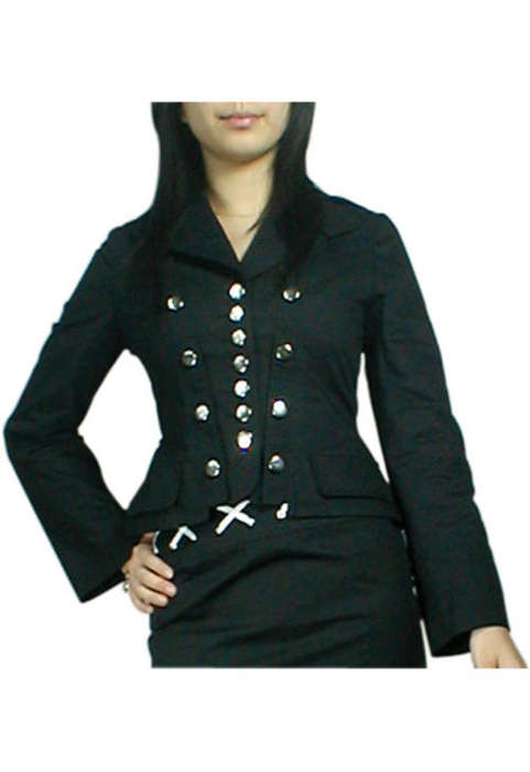 Black Corset Military Jacket - Size 40 Only